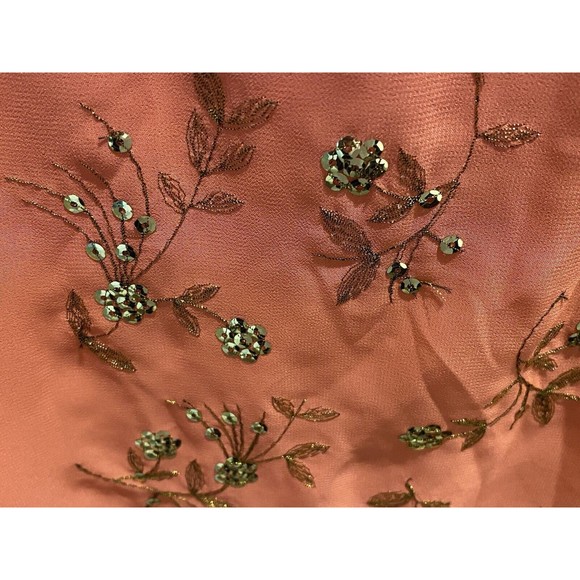 Pearl by Georgina Chapman of Marchesa Peach Gold  Beaded Embellished Dress 12 - Picture 14 of 16